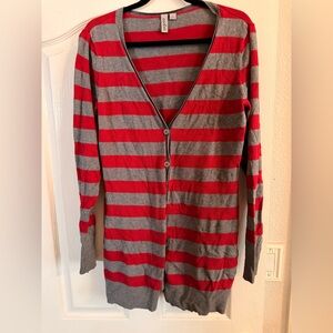 Caslon Vibrant Red and Gray Knit Top